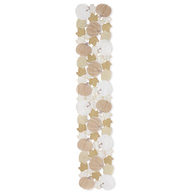 Cream Pumpkin & Fall Cutout Table Runner-70in