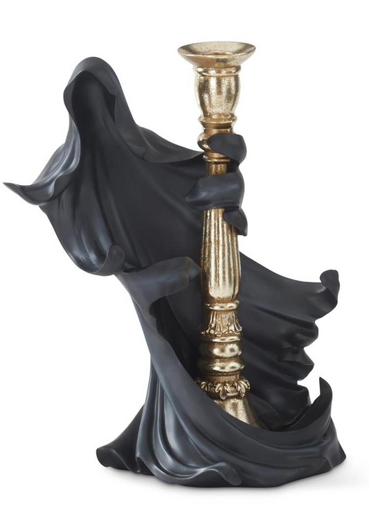 Black Draped Ghost Candle Holder