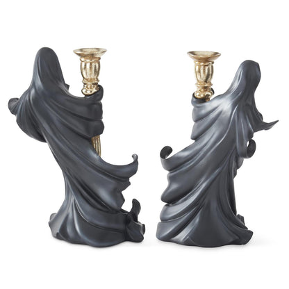 Black Draped Ghost Candle Holder