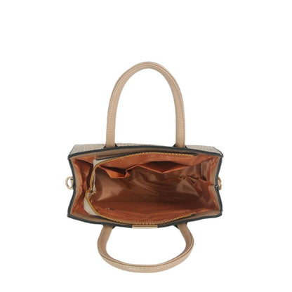 Croc Embossed Satchel Three Piece Set