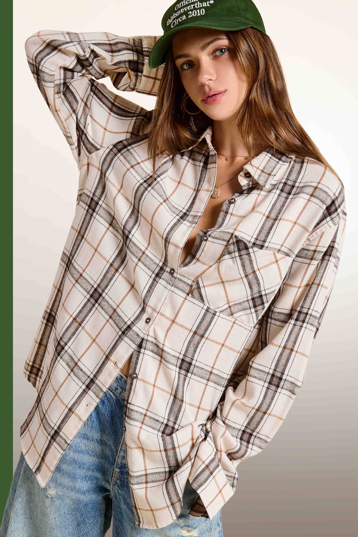 Plaid Loose Fit Button Down Shirt
