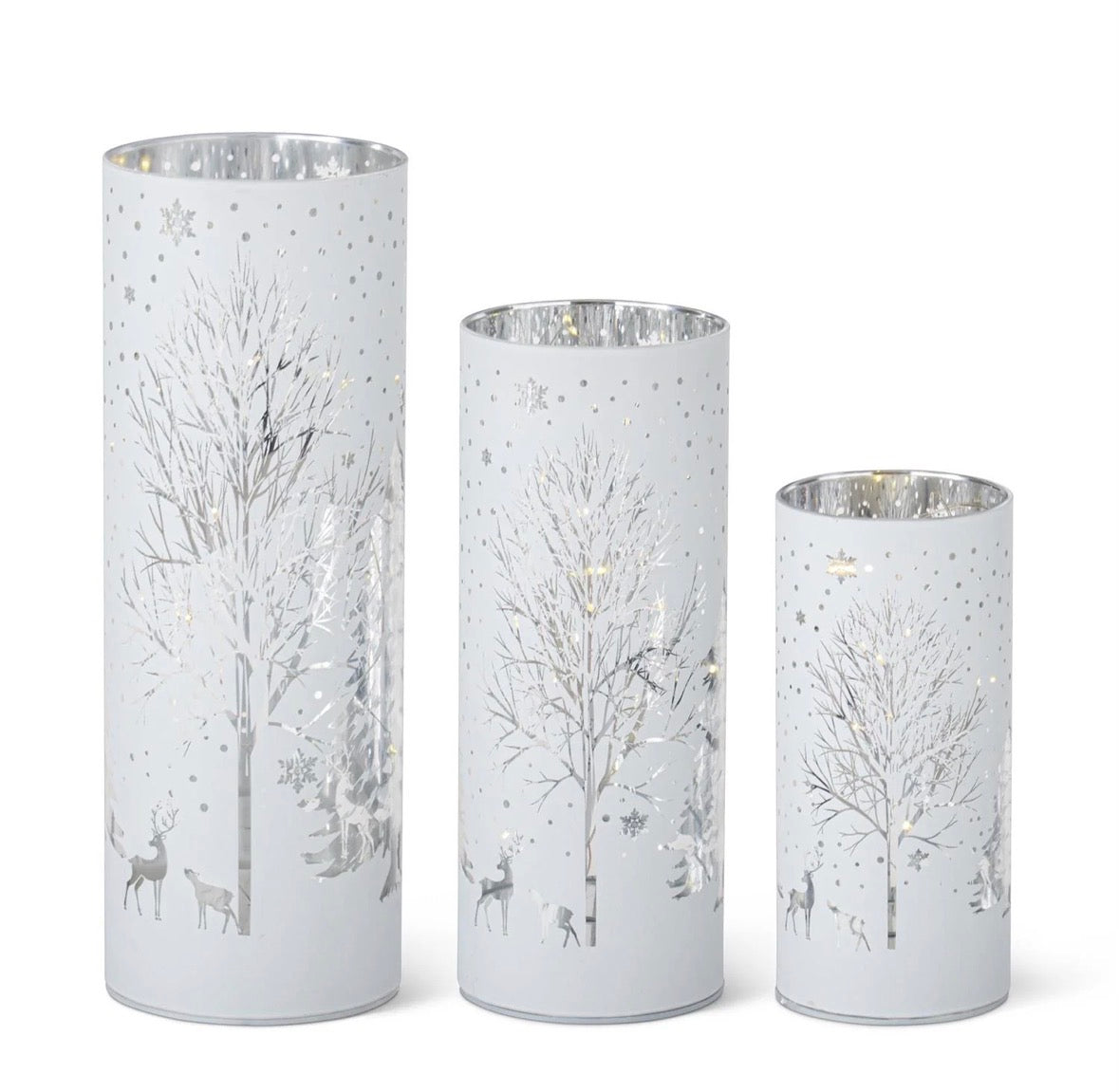 LED Rotating Winter Scene Cylinder