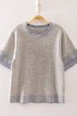 Soft Touch Contrast Rib Knit Top