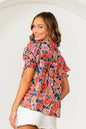 Floral Embroidered V-Neck