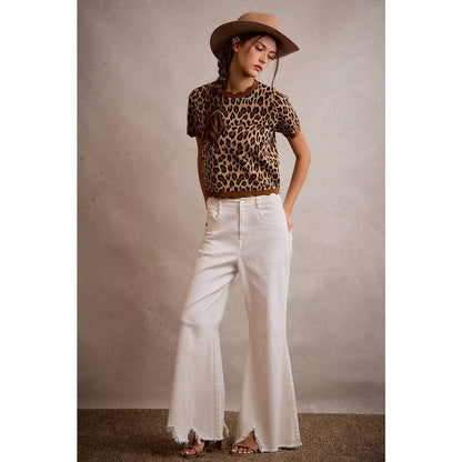 Leopard Print Scalloped Hem Top