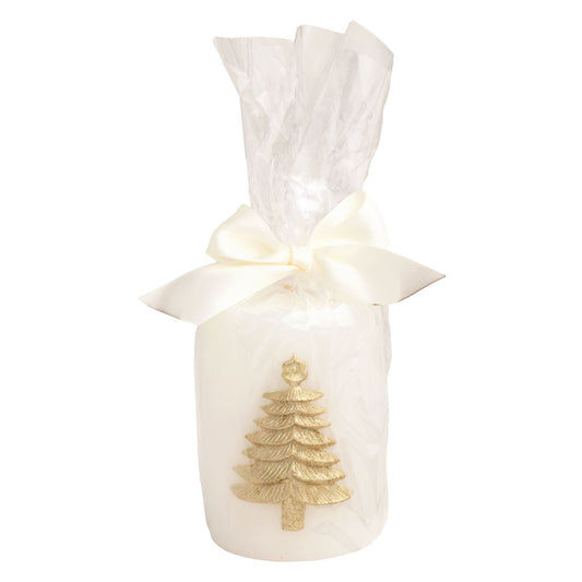 Gold Tree Pillar Candle