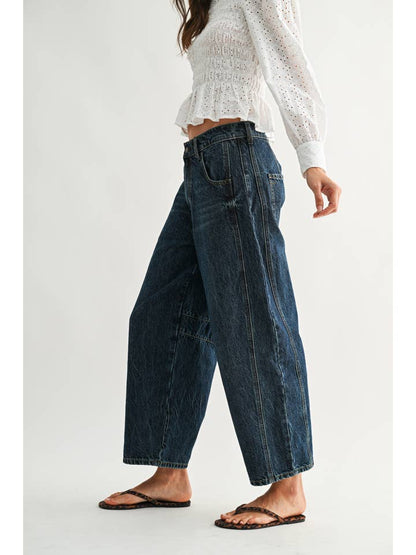 Cammy Dark Wash Barrel Jean