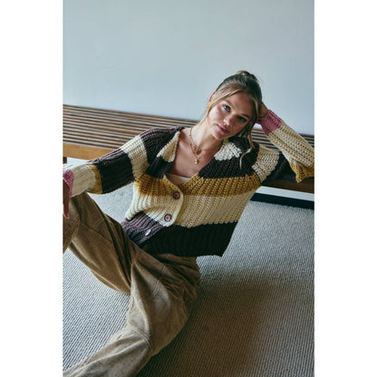 Fall Stripe Chunky Cardigan