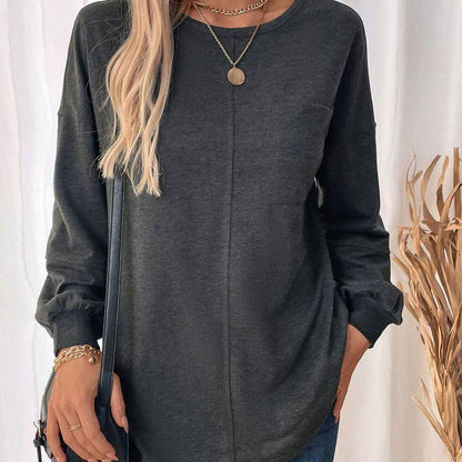 Charcoal Long Sleeved Pocket Tunic