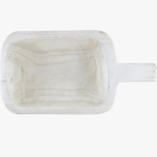Paulownia Single Handle Bowl in White