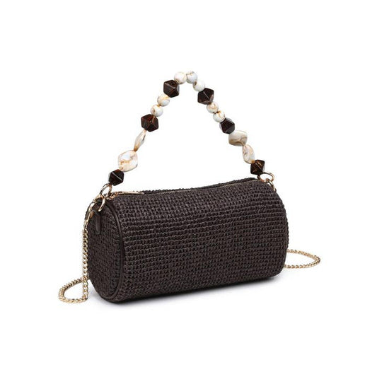 Rachel Straw Clutch in Chocolate