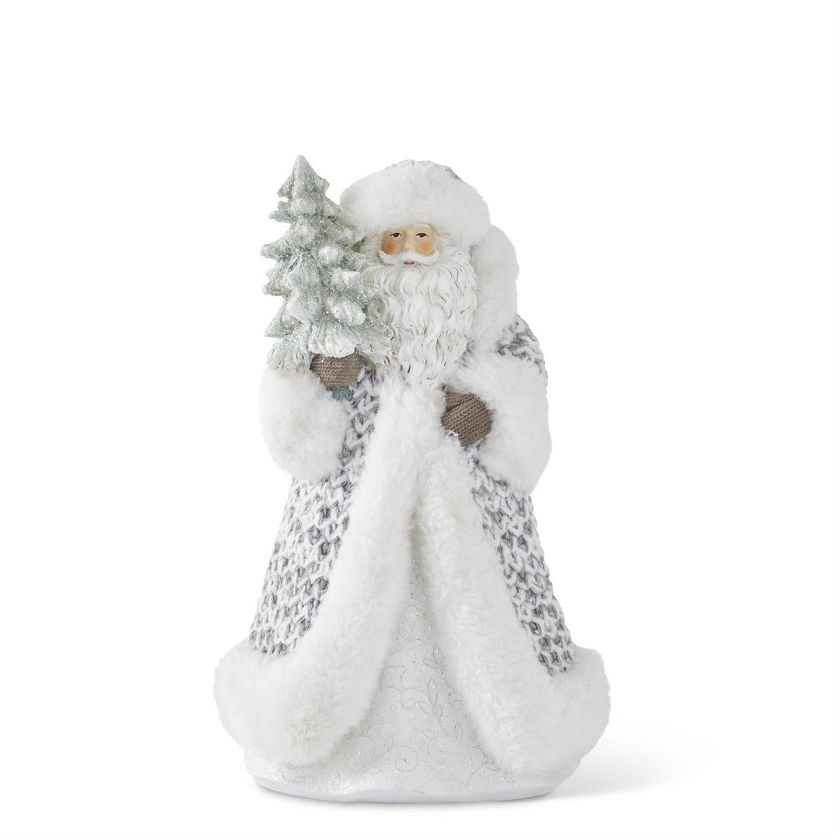 Fur Trimmed Santa w/Glittered Tree