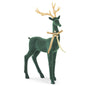 Dark Green Velvet Deer w/Gold Antlers