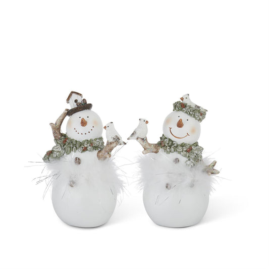 Glitter Snowman w/Feathers