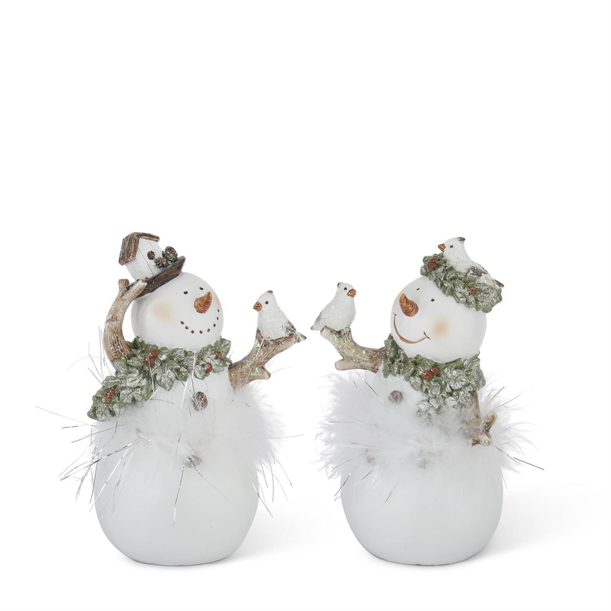Glitter Snowman w/Feathers