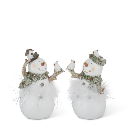 Glitter Snowman w/Feathers