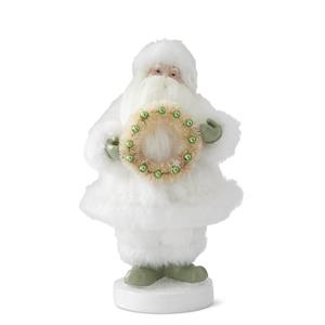 White Fur Santa w/Wreath