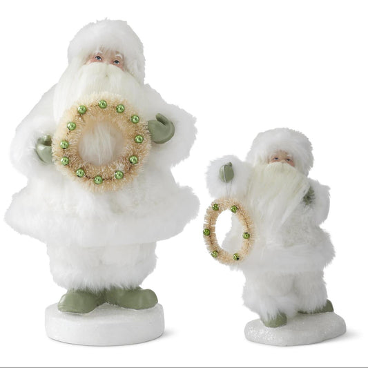 White Fur Santa w/Wreath