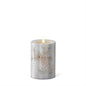 Silver LED Pinecone Candle w/Timer