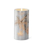 Silver LED Pinecone Candle w/Timer
