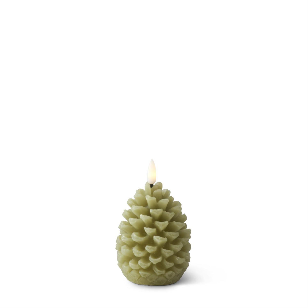 LED Lt. Green Pinecone Candle