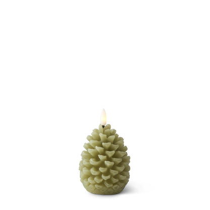 LED Lt. Green Pinecone Candle