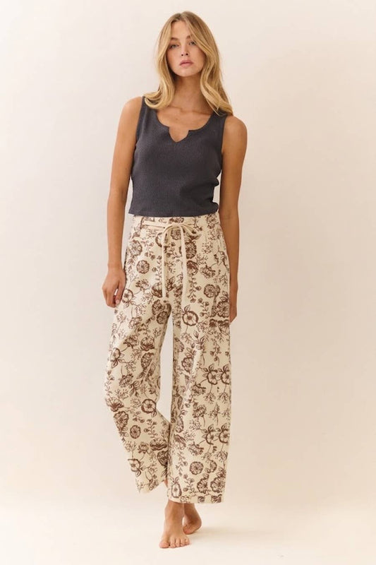 Faith Floral Cropped Straight-Leg