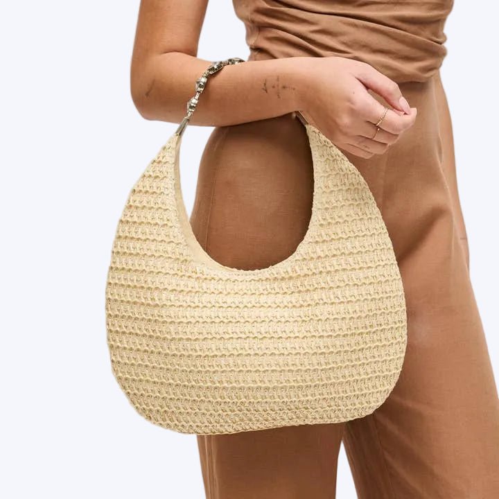 Bejeweled Hobo in Beige