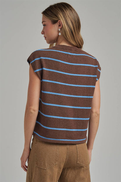 Brown/Blue Stripe Sweater Vest