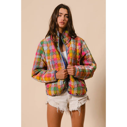 Vintage Plaid Quilted Jacket