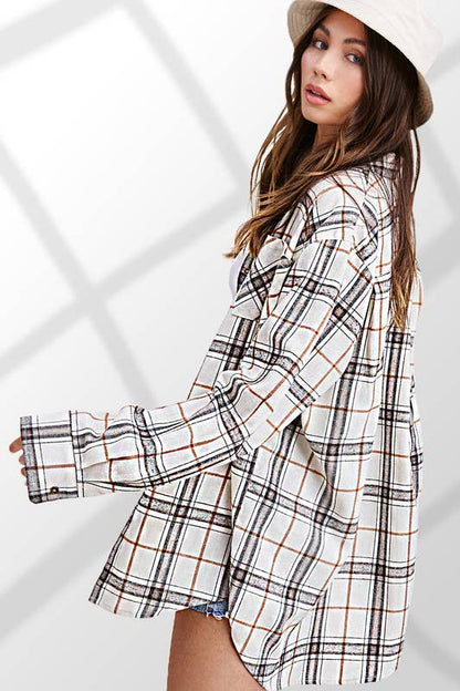 Plaid Loose Fit Button Down Shirt