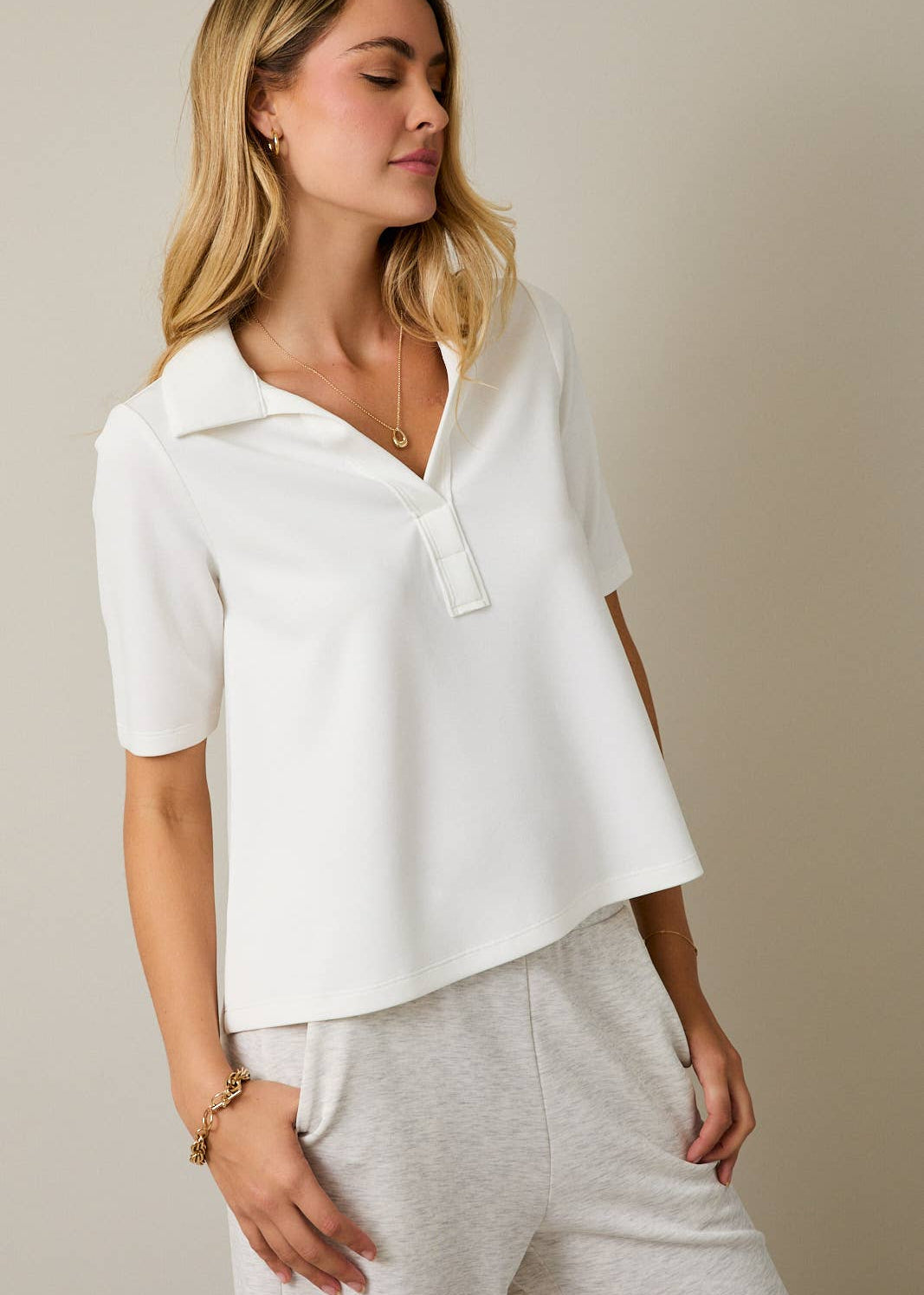 Jessie Modal Polo Tunic Top