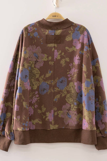 Bibi Brown Floral Sweatshirt