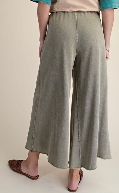 Mineral Washed Terry Knit Pants in Ash