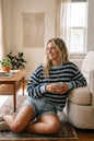 Oversized Blue Striped Sweatshirt