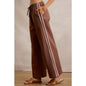 Lace Trimmed Wide Leg Pants