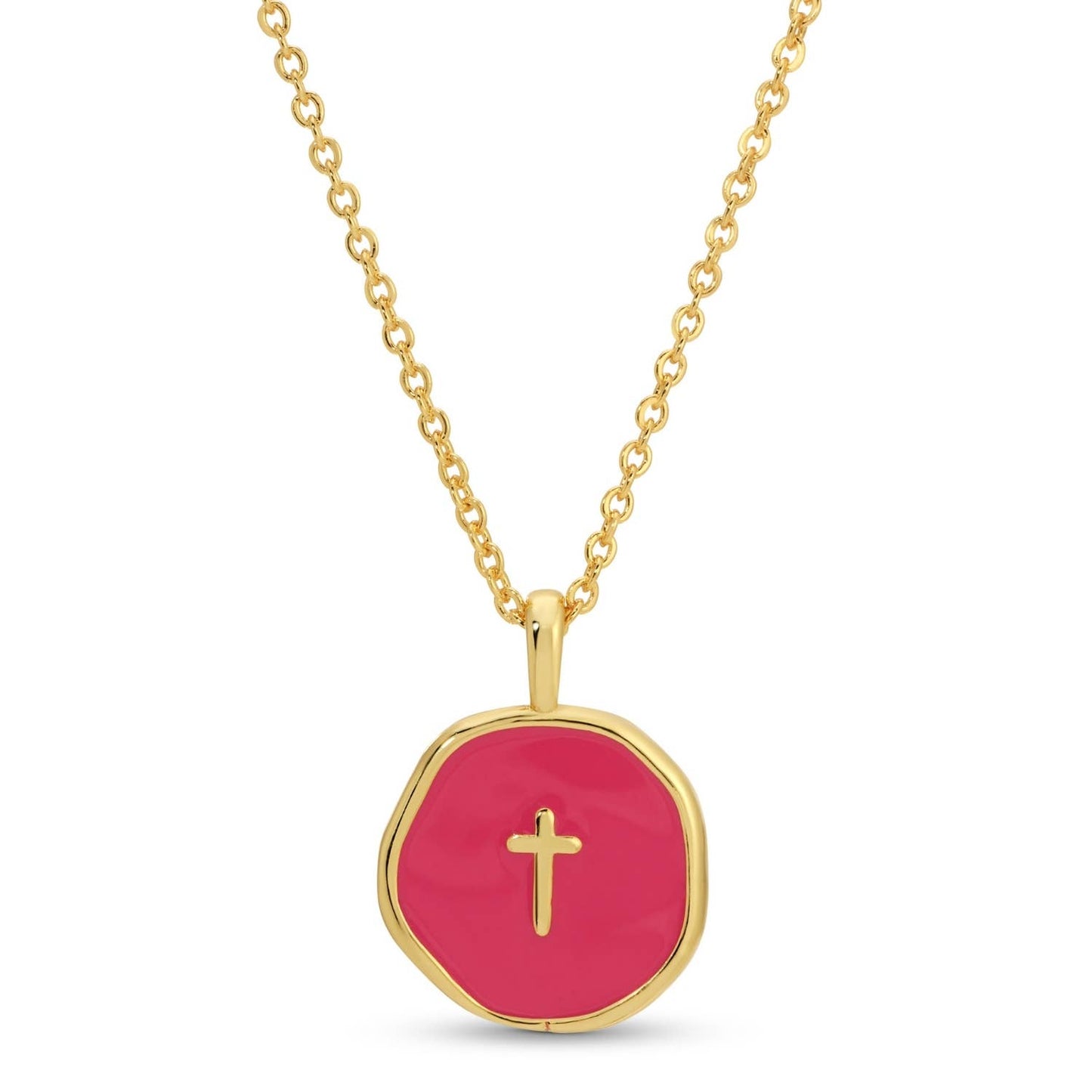 Minimal Cross Medallion Necklace