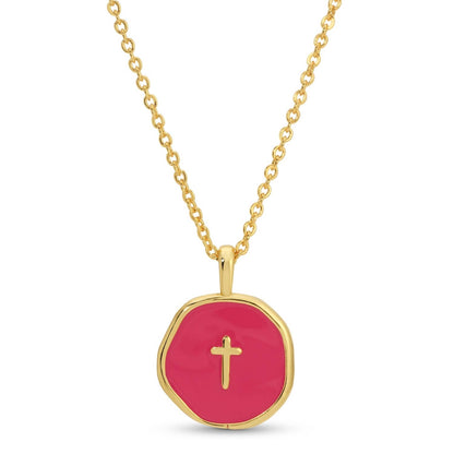 Minimal Cross Medallion Necklace