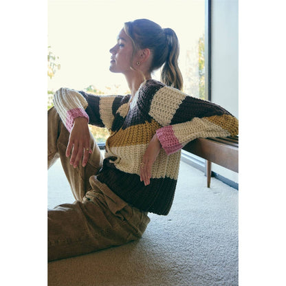 Fall Stripe Chunky Cardigan