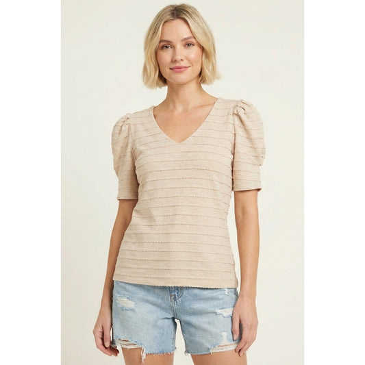 Bea Textured Beige Top
