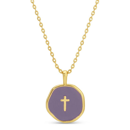 Minimal Cross Medallion Necklace