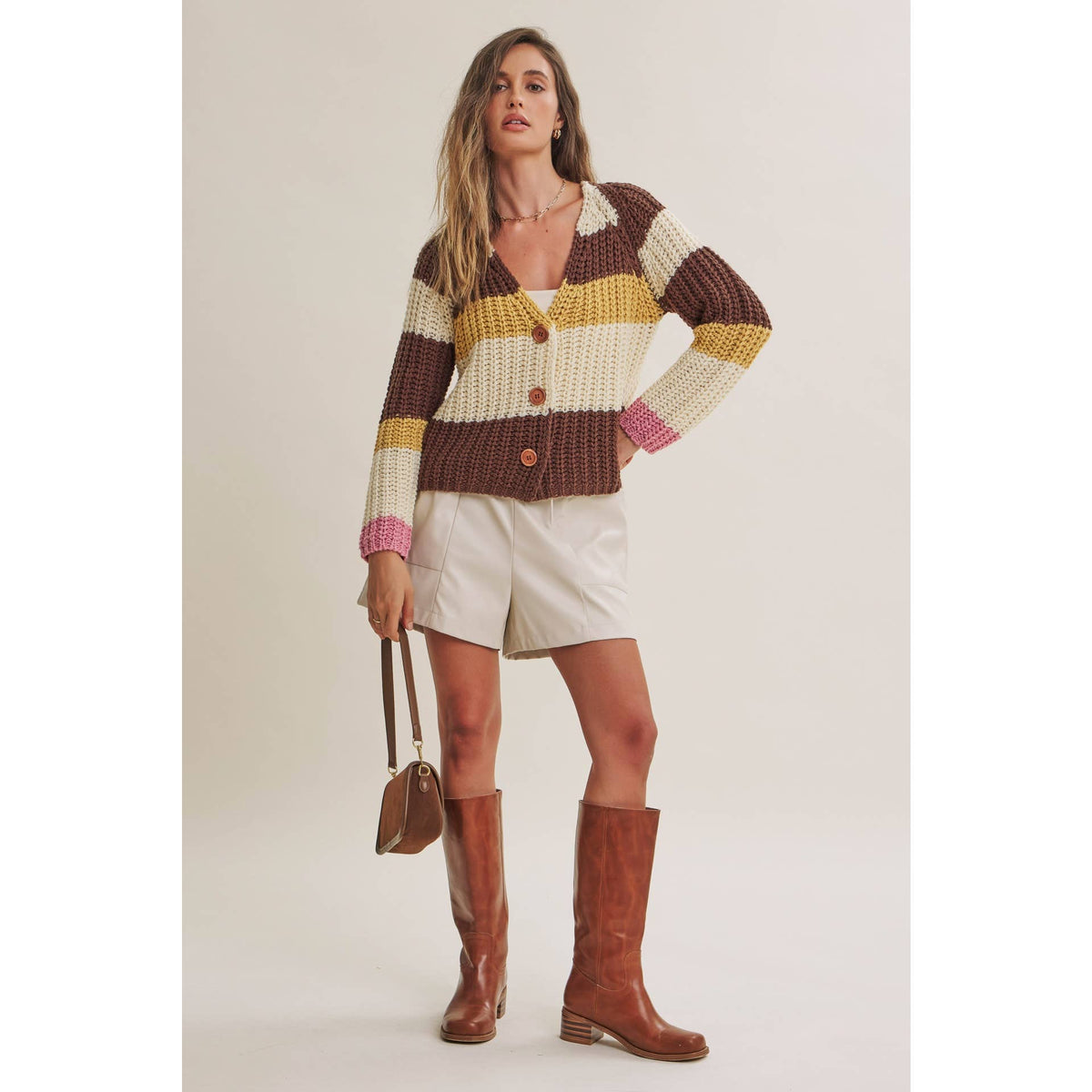Fall Stripe Chunky Cardigan