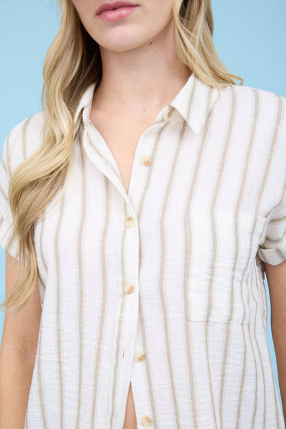 Polly Button Down Stripe Top