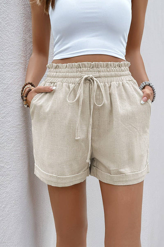 Denise Elastic Waist Linen Shorts
