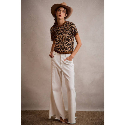 Leopard Print Scalloped Hem Top
