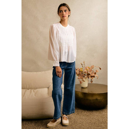 White Lace Button Up