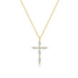 Classic Devotion: Delicate Cubic Zirconia Cross Necklace