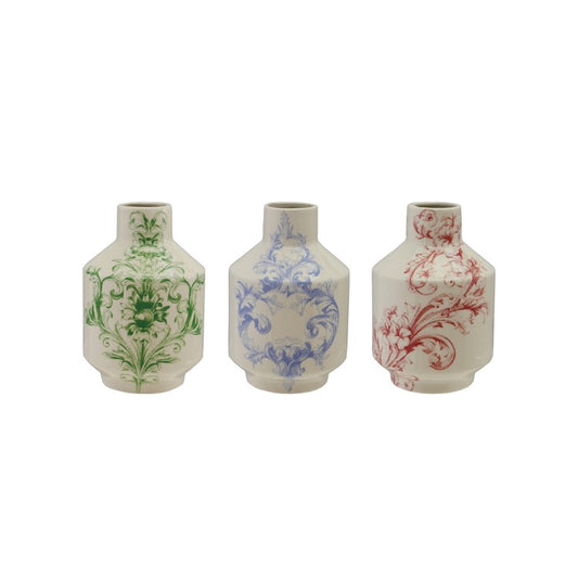 Stoneware Vase w/Design