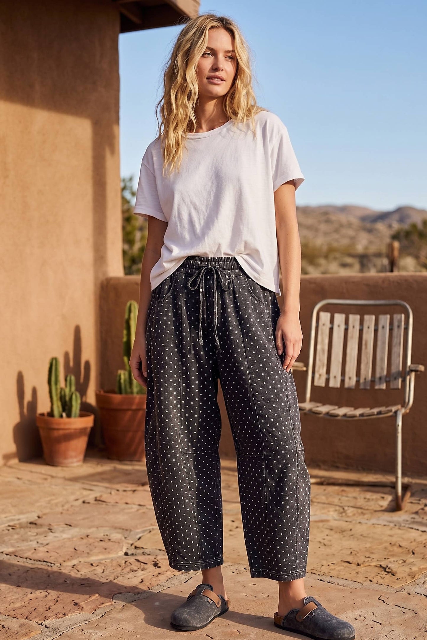 Mineral Washed Barrel Pants