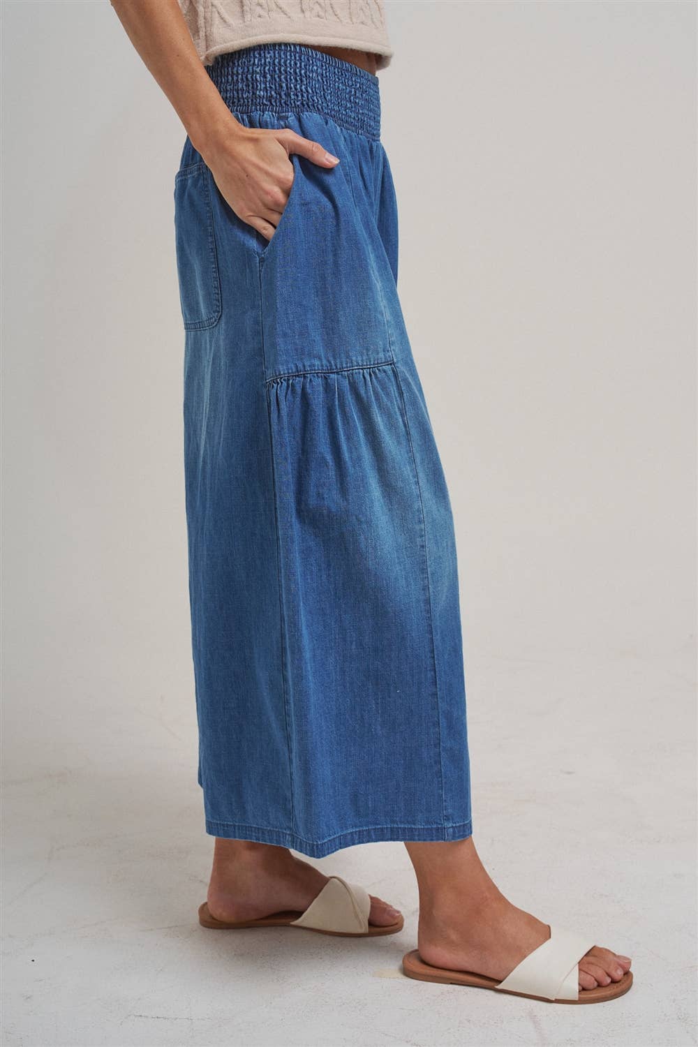Rio Relaxed Wide Leg Denim Pants